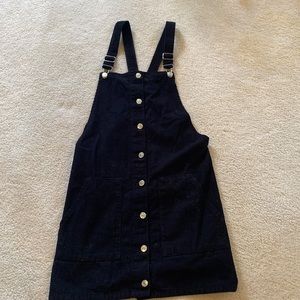 Corduroy black topshop overall dress.